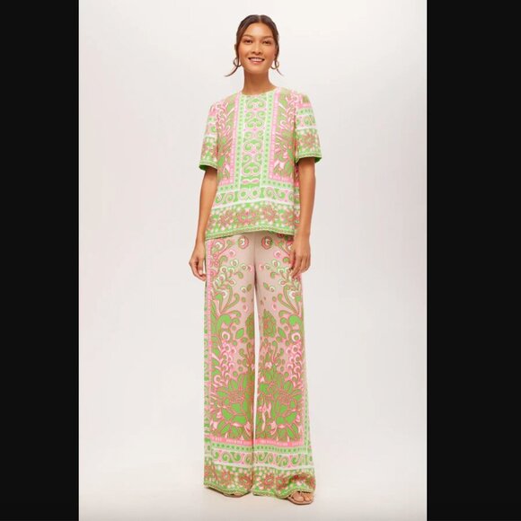 Trina Turk Riggs Short-Sleeve Top - Petra Floral S NWT - Picture 2 of 9